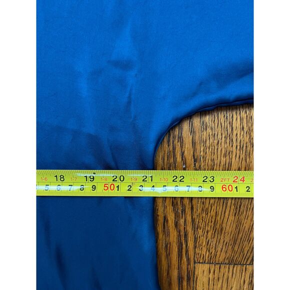 NWT  THE RESET Blue Satin V Neck Pullover Blouse Top Shirt Women's Size Small - Picture 7 of 8